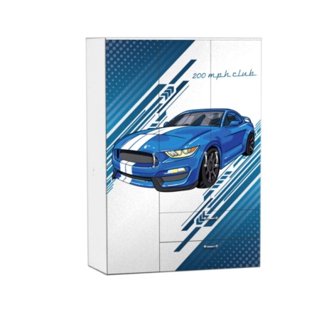 3 Door Wardrobe Blue